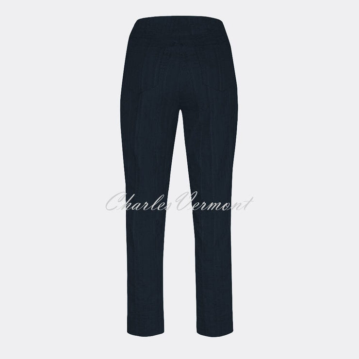 Robell Bella 09 Seersucker - 7/8 Cropped Trouser 52642-54554-69 (Navy)