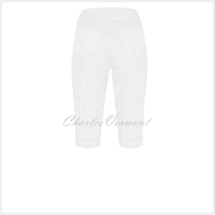 Robell Bella 05 Seersucker Bermuda Short 52643-54554-10 (White)