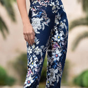 Robell Rose 09 – 7/8 Cropped Floral Print Jean 52660-54843-69 (Navy / Multi)