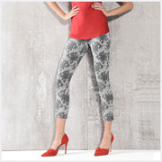 Robell Rose 09 - 7/8 Cropped Trouser 52664-54569-62 (Jacquard Floral Print)