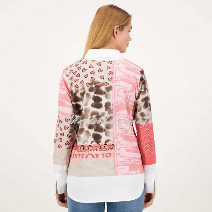 Just White Two-In-One Sweater Blouse - Style J2390