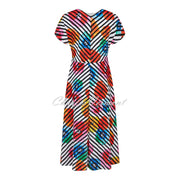 Tia Floral Print Stripe Dress – Style 78487-7702-10