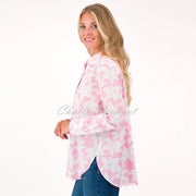 Just White Floral Blouse - Style N2824 (Light Rose / Off-White)